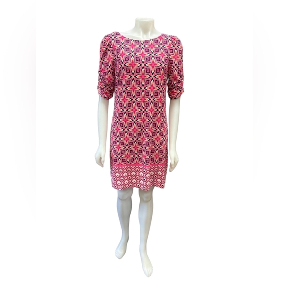 Eliza J Dress Pink Geometric Design Size 10 EUC - Picture 1 of 9
